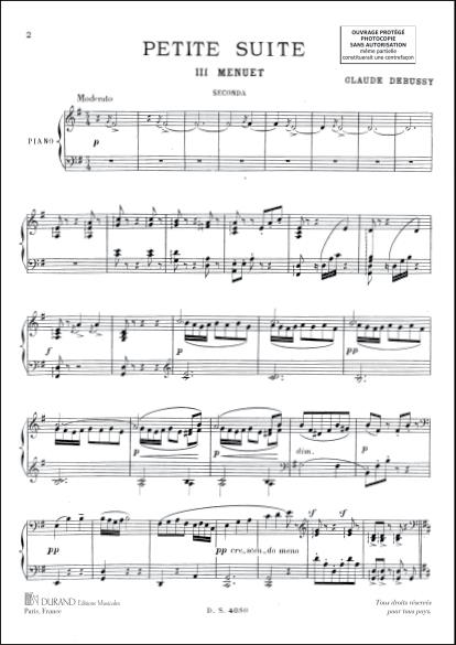 Menuet 4 Mains (Petite Suite )